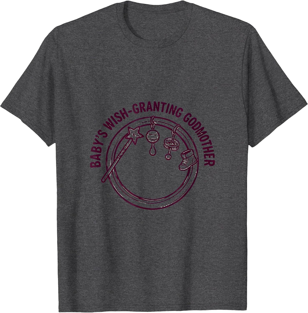 Baby's Wish-Granting Godmother Minimalist Fairy Godmother T-Shirt - Dark Heather Grey