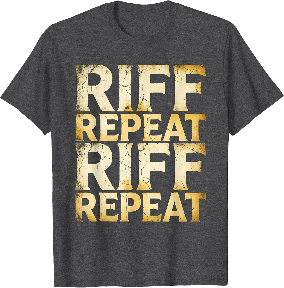 Riff Repeat Riff Repeat Guitar Music Design T-Shirt - Dark Heather Grey