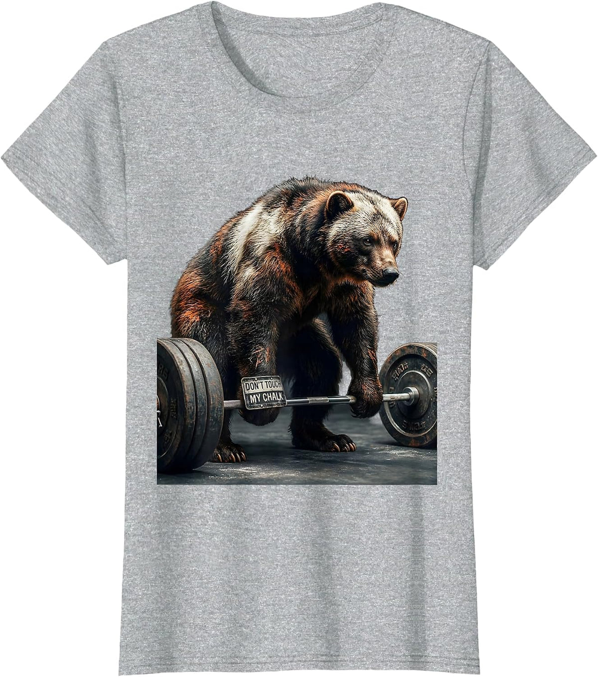 Women's Don't Touch My Chalk Funny Gym Weightlifting Workout Humor T-Shirt - Heather Grey