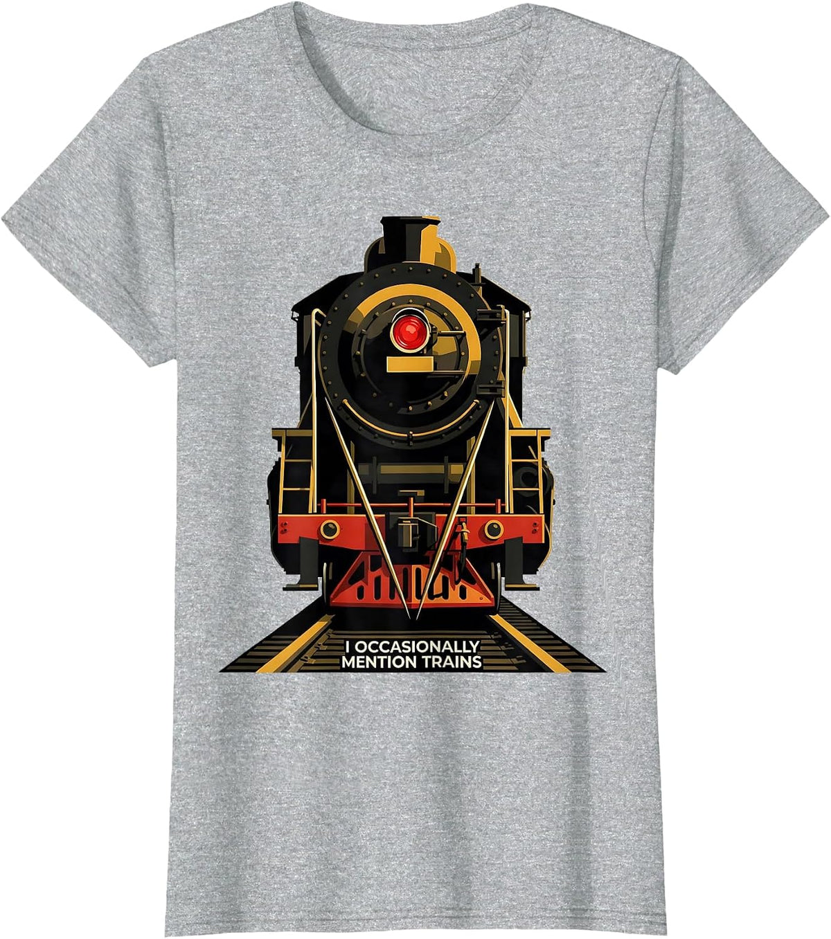I Occasionally Mention Trains Funny Train Enthusiast Model T-Shirt - Heather Grey