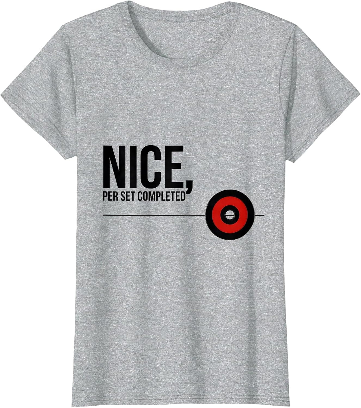 Nice Per Set Completed Funny Gym Bodybuilder Christmas T-Shirt - Heather Grey