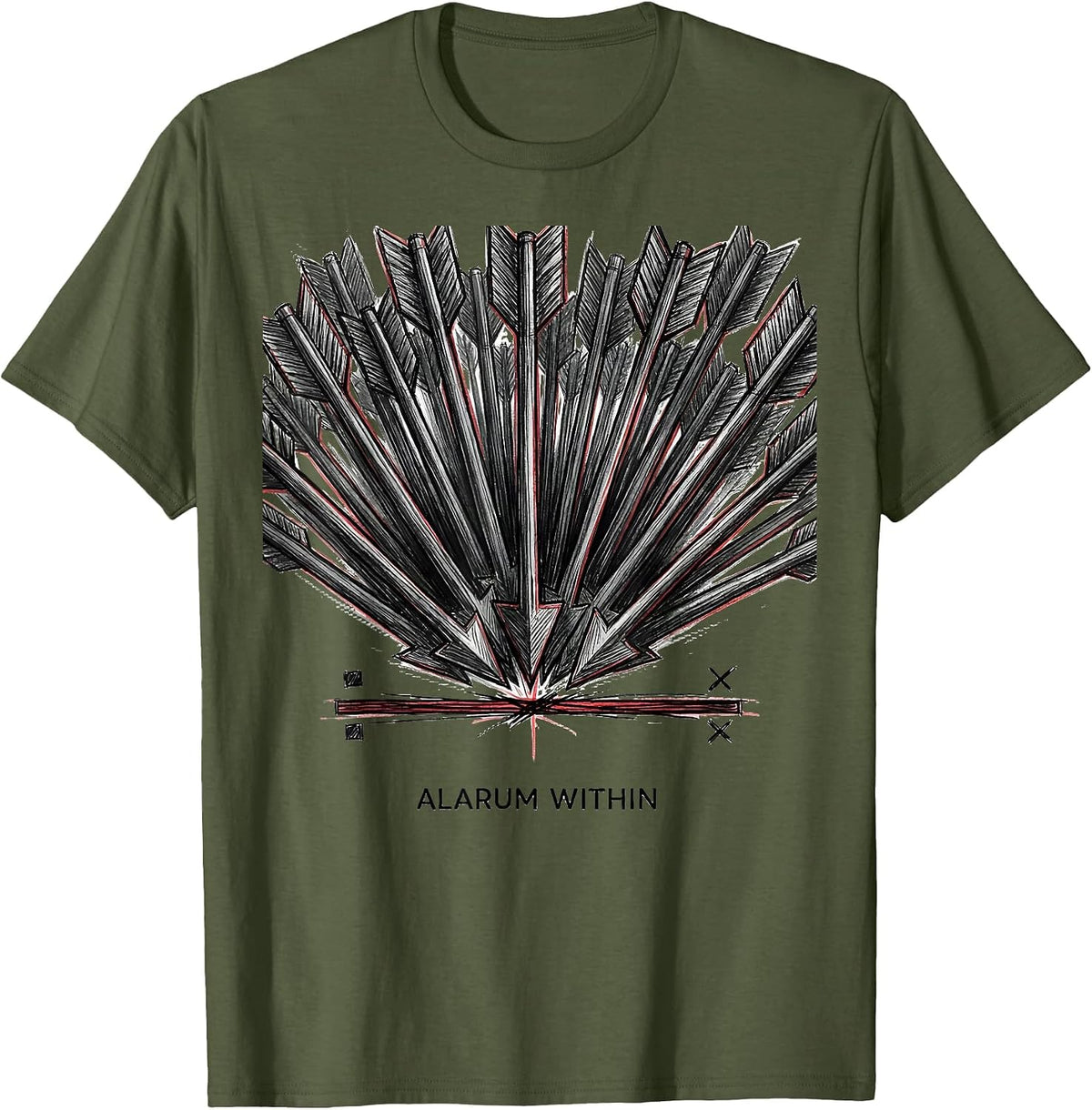 Alarum Within Literary Shakespeare Quote Wit Classic Humor T-Shirt - Olive Green