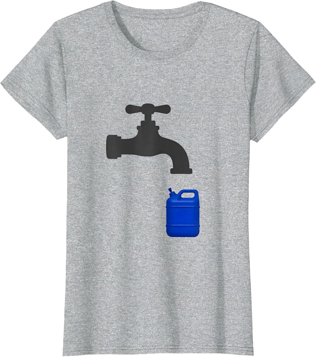 Women's Faucet Jerry Can Minimalist Van Life Nomad T-Shirt - Heather Grey