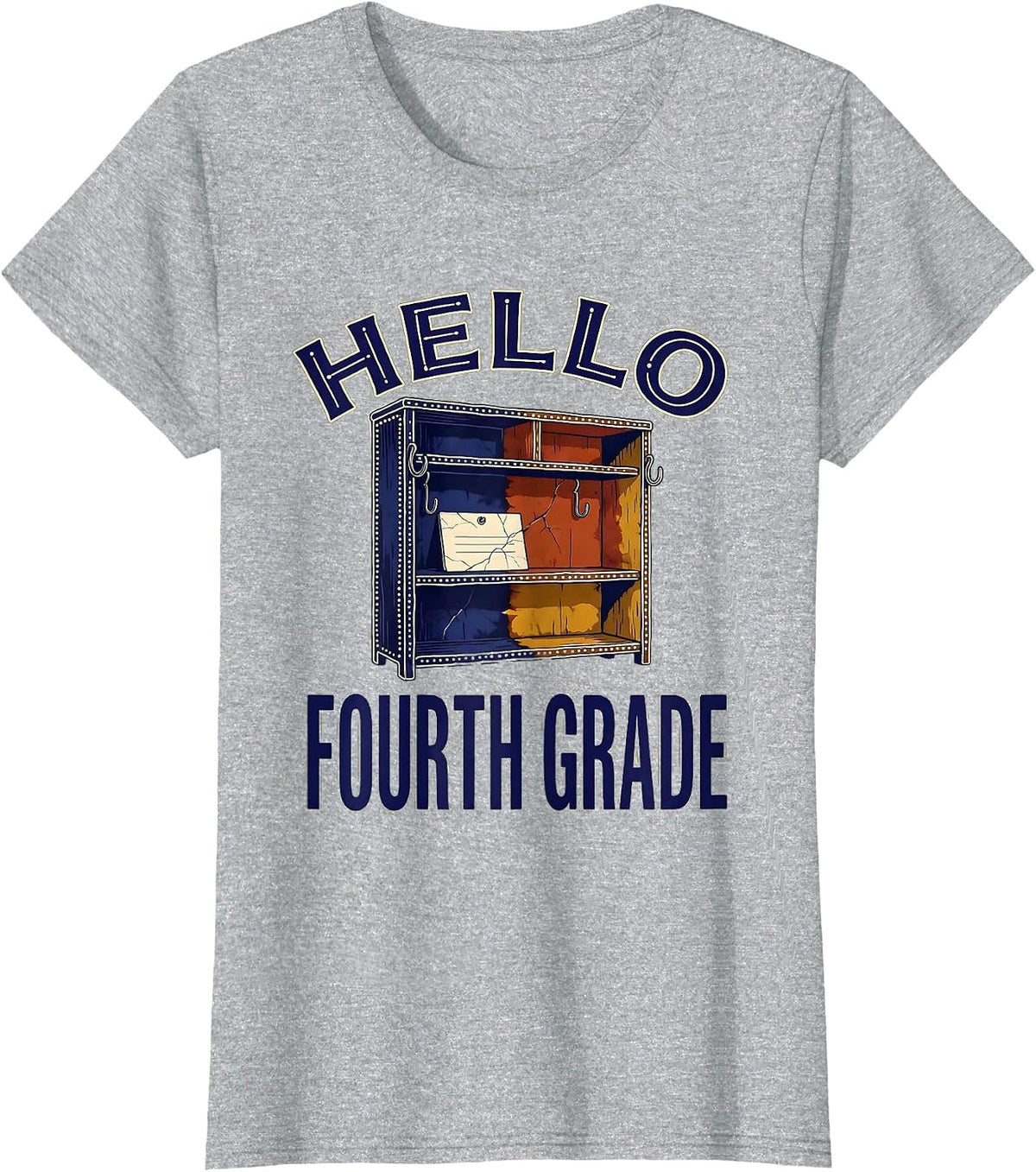 Hello Fourth Grade Batik Tie Dye Back To School Teacher T-Shirt - Heather Grey