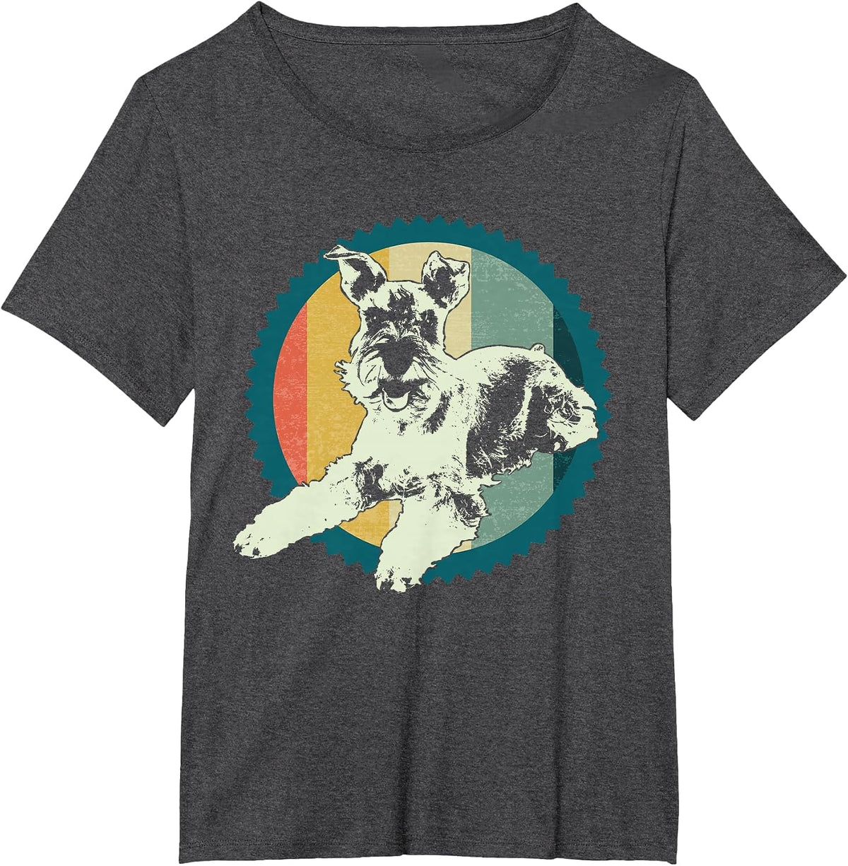 Schnauzer Standard Miniature & Giant-Schnauzer Dog T-Shirt - Dark Heather Grey
