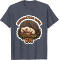 Hibernation Mode On Cute Kawaii Hedgehog Sticker Style T-Shirt - Heather Blue