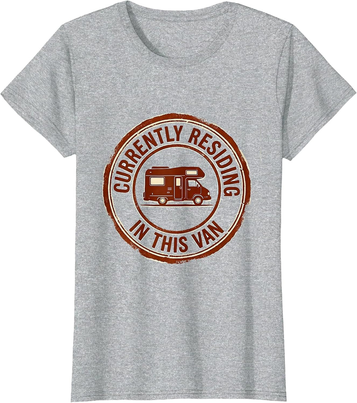 Currently Residing In This Van Retro Van Life Nomads Camper T-Shirt - Heather Grey