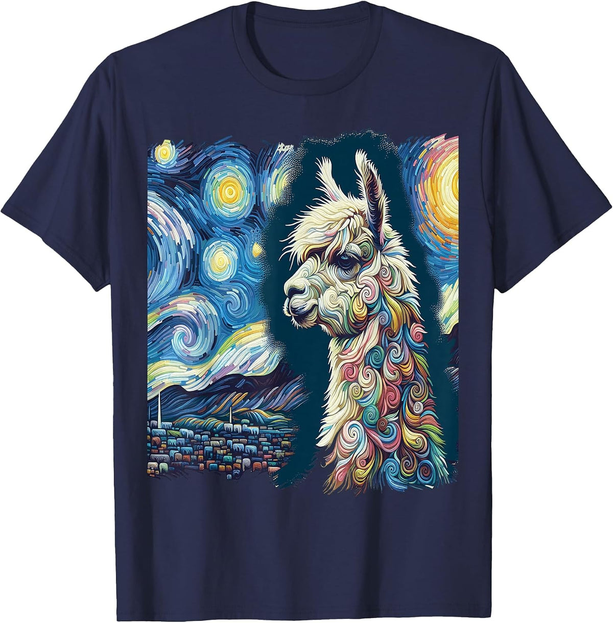 Alpaca Starry Night Cotopaxi National Park T-Shirt - Navy Blue