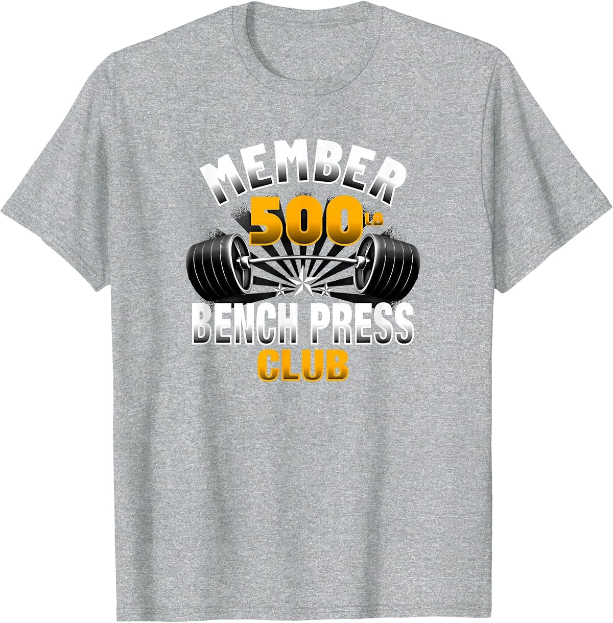 500 Pound Bench Press Club T-Shirt - Heather Grey