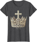 Women's Christ Is King Bold Faith Declaration Design T-Shirt - Dark Heather Grey