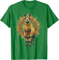 Men's Shaggy Llama Retro Christmas Animal Lover Humor T-Shirt - Kelly Green