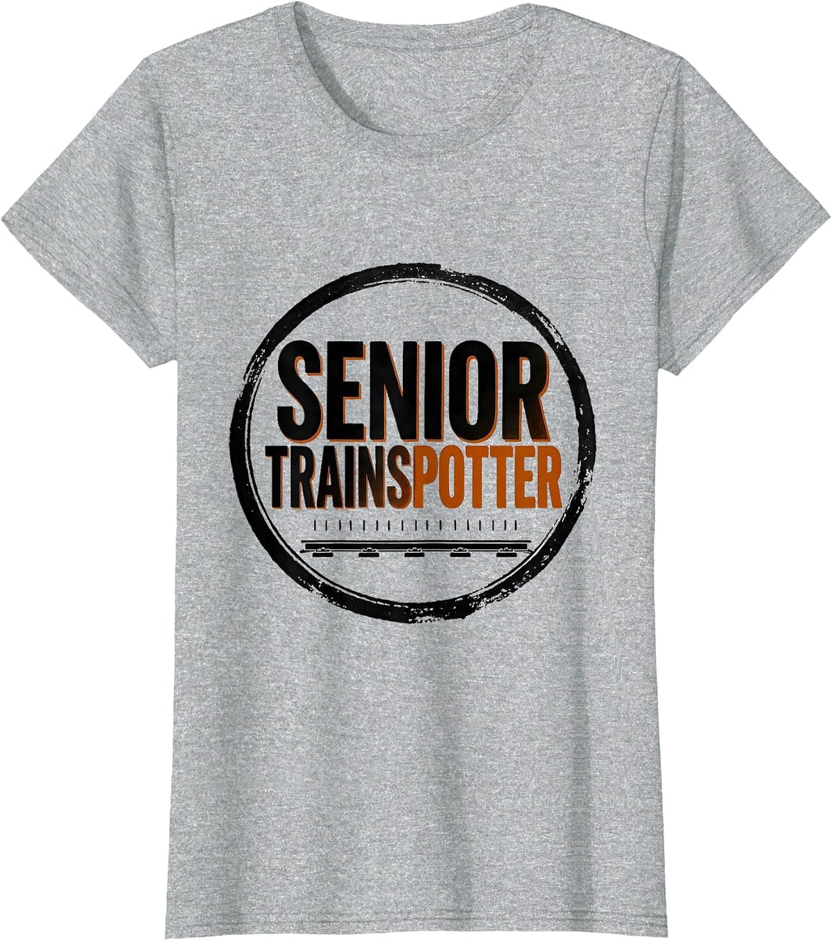 Senior Trainspotter Funny Train Enthusiast Gift For Train T-Shirt - Heather Grey