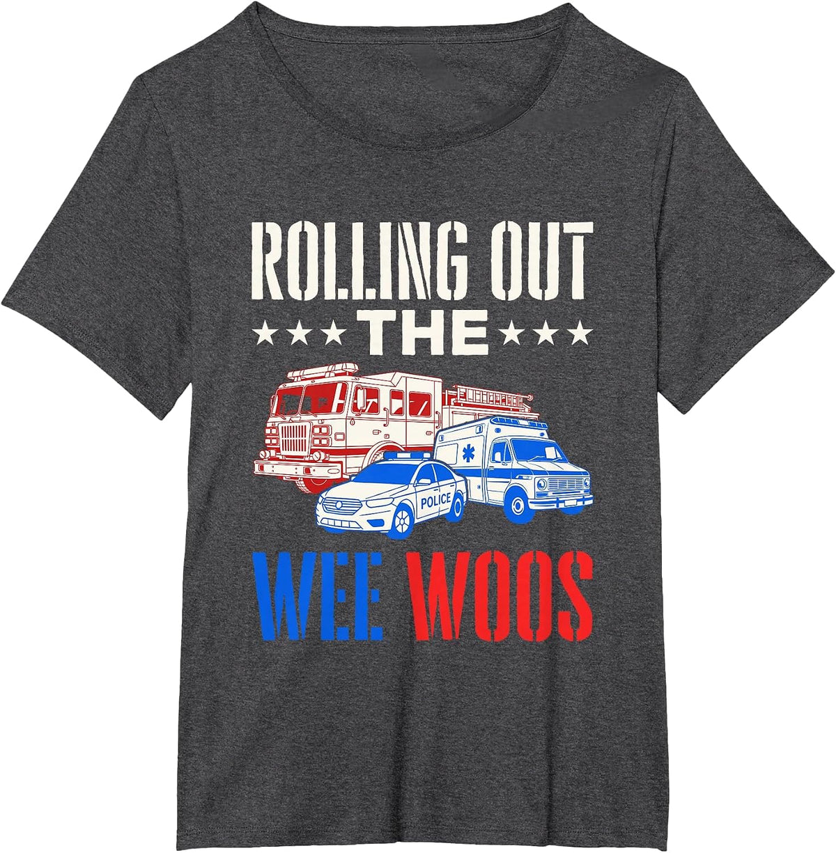 Rolling Out the Wee Woos 911 Dispatcher T-Shirt - Dark Heather Grey