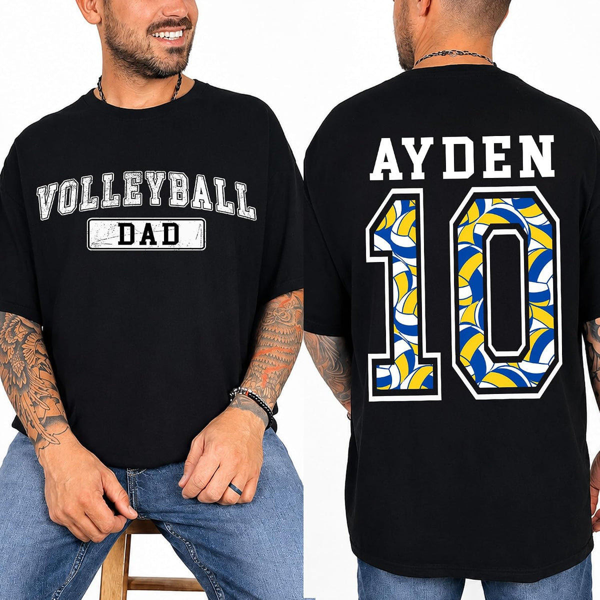 Customized Sport Family Shirt - Sport Dad, Mom Tee - Volleyball