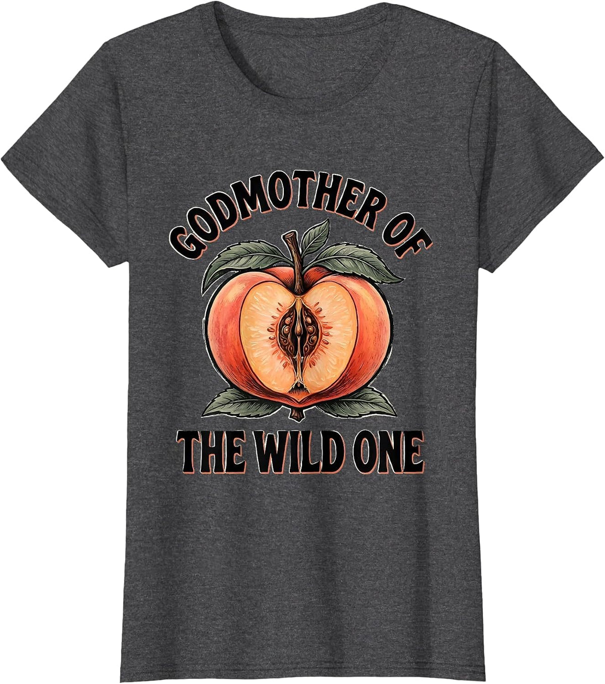 Women's Godmother Of The Wild One Folk Art Family Matching Birthday T-Shirt - Dark Heather Grey