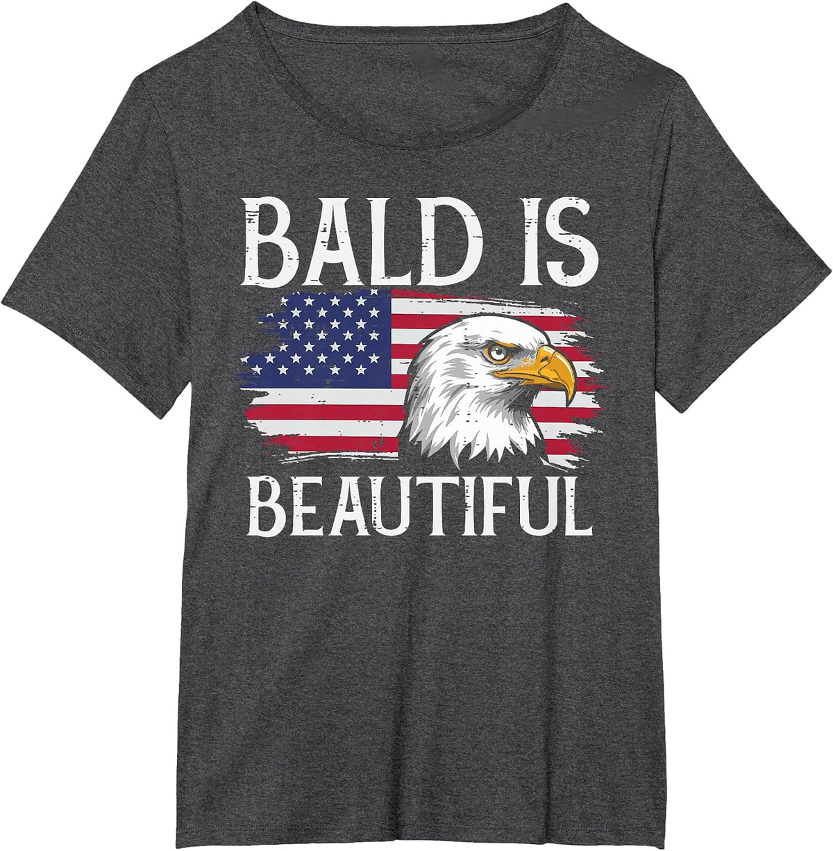 4th of July Eagle US Flag Bald Beautiful Men Women Kids T-Shirt - Dark Heather Grey