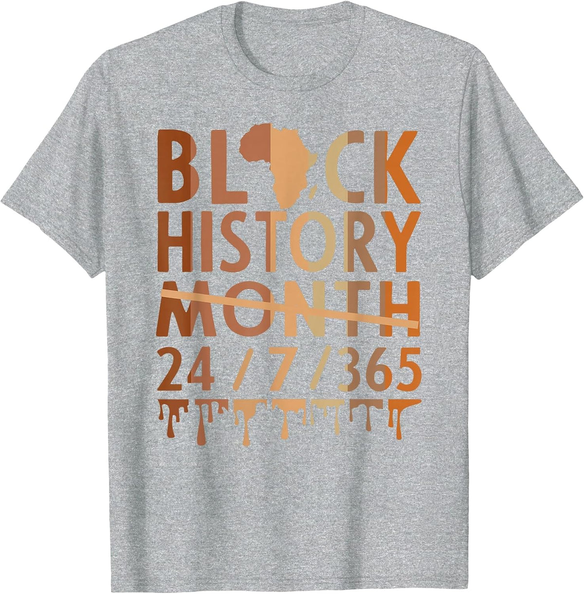 Black History Month 365 Black History Melanin Pride Women T-Shirt - Heather Grey
