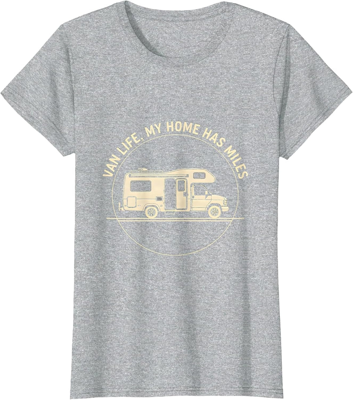 Women's Van Life My Home Has Miles Retro Camper Nomad Pride T-Shirt - Heather Grey