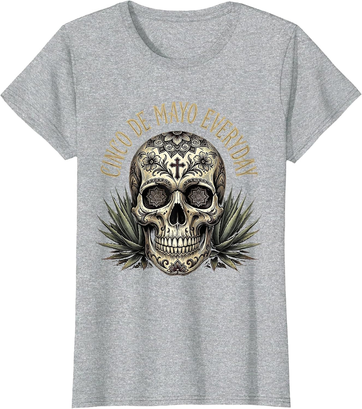 Cinco de Mayo Everyday Mexican Fiesta Design T-Shirt - Heather Grey