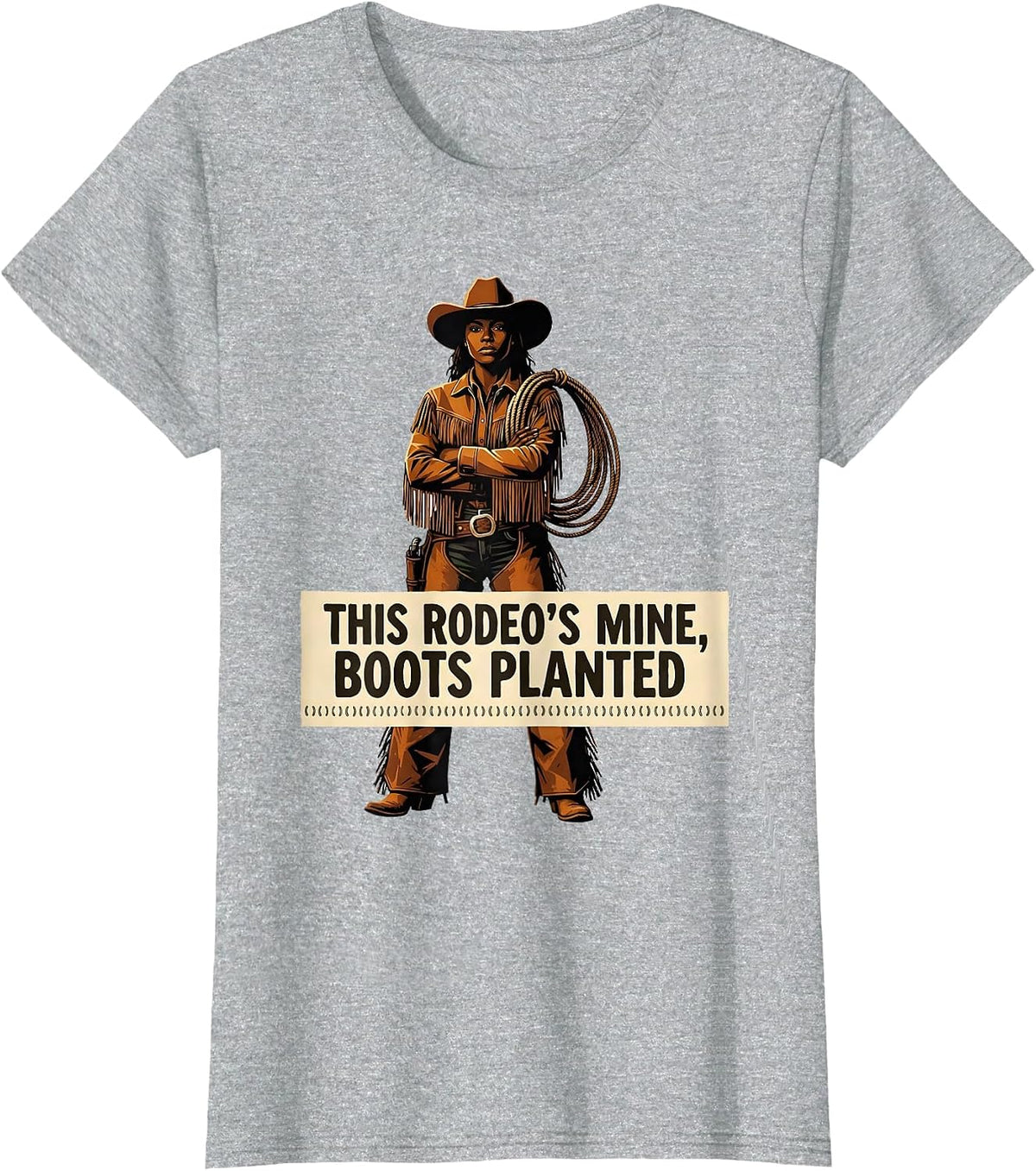 This Rodeos Mine Boots Planted Western Cowgirl Black Pride T-Shirt - Heather Grey