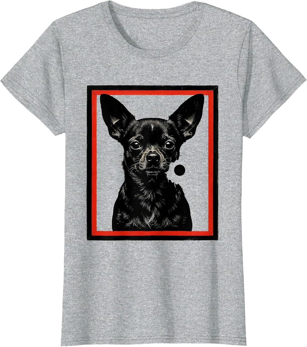 Chihuahua Silhouette Funny Dog Owner Meme Humor T-Shirt - Heather Grey