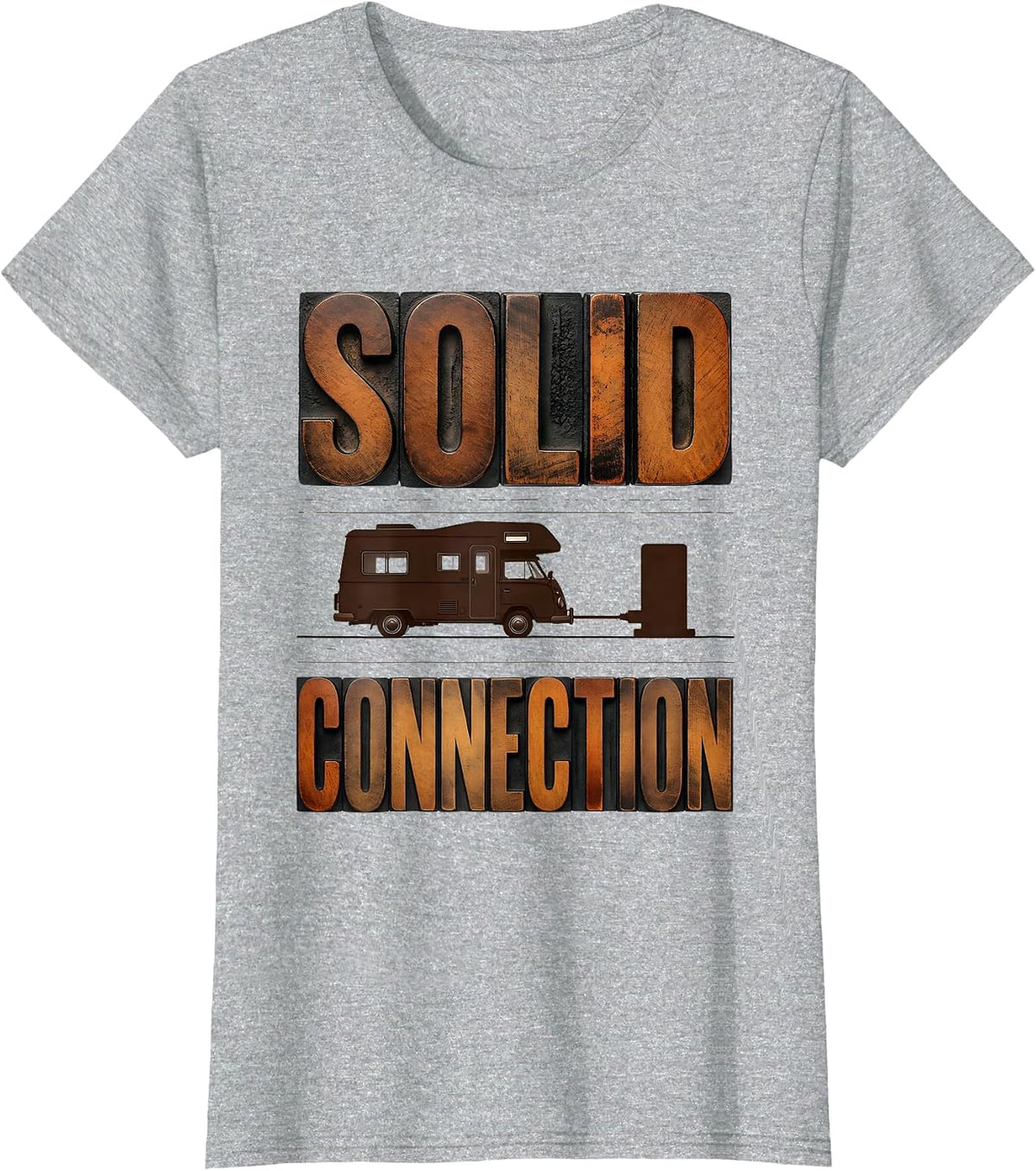Solid Connection Retro Van Life Nomads Camper Van Dwellers T-Shirt - Heather Grey