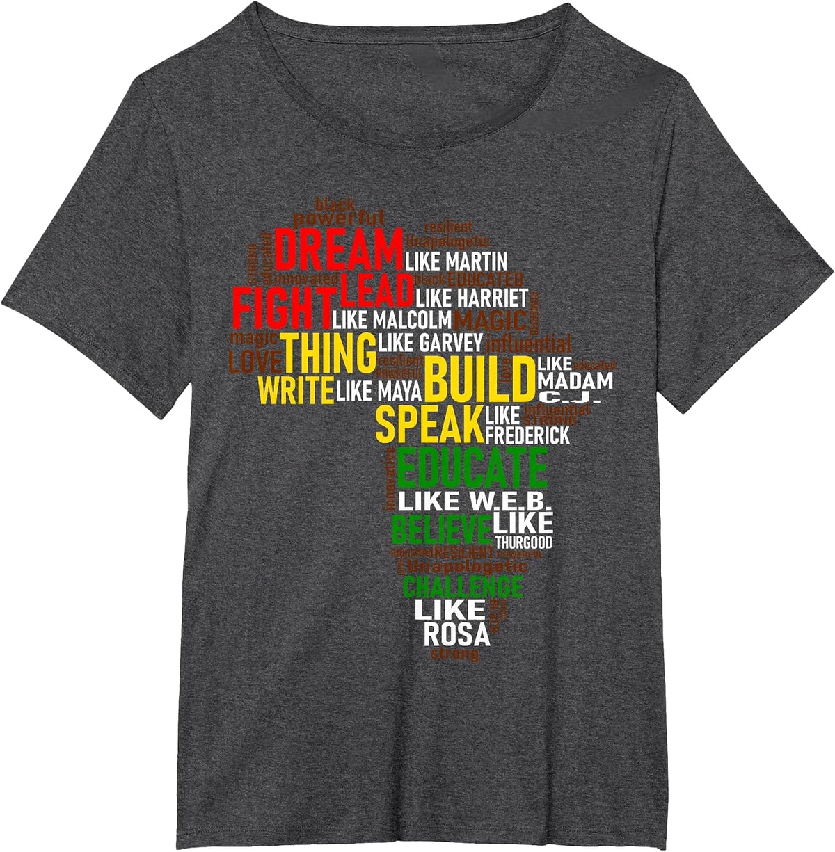 Dream Like Martin Proud My Roots Tee African Pride Black History T-Shirt - Dark Heather Grey