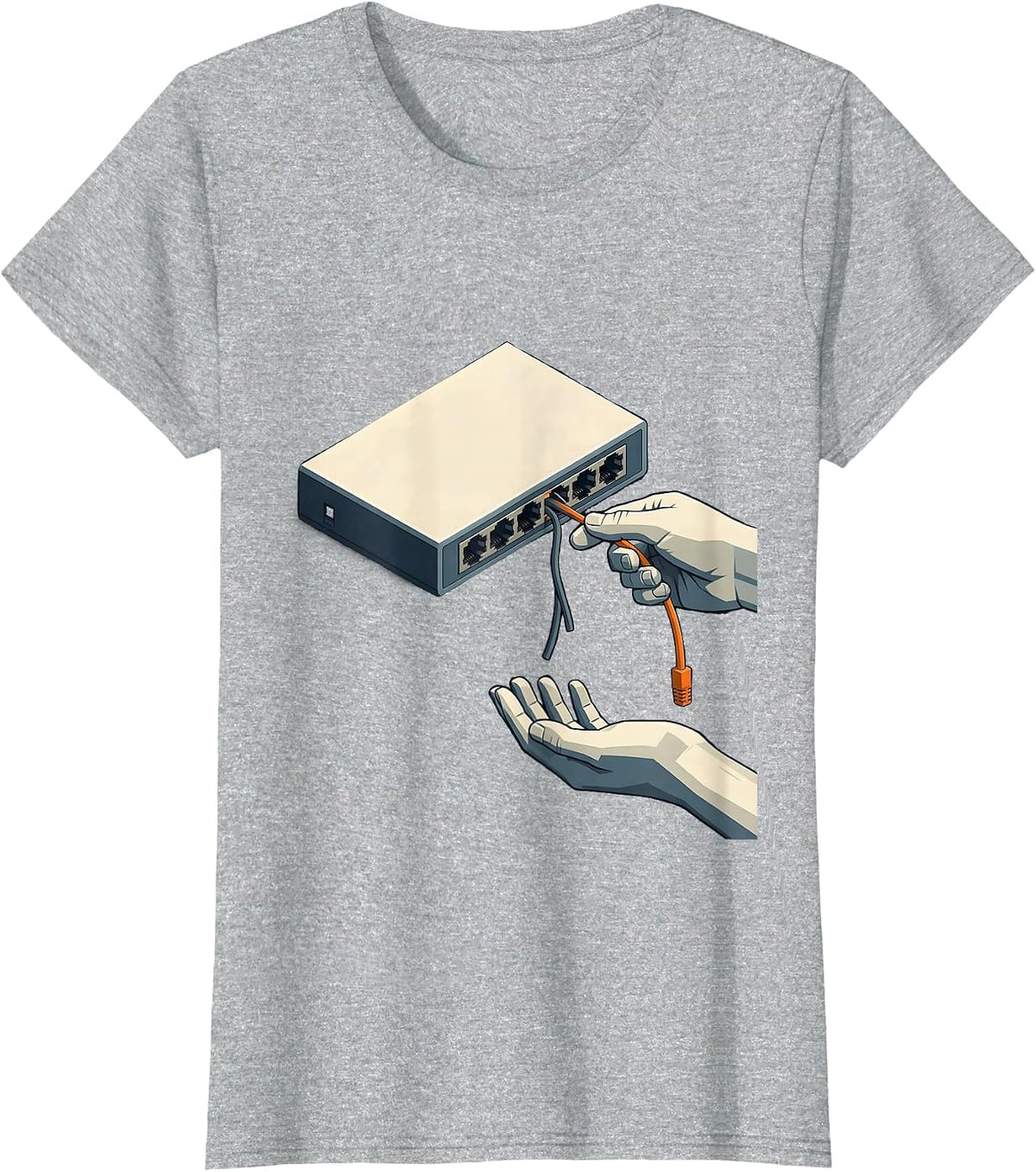 Women's Network Switch Tech Support Humor IT Nerd Gift T-Shirt - Heather Grey
