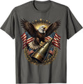 Bald Eagle Artillery Shell Veteran Graphic T-Shirt - Asphalt Grey