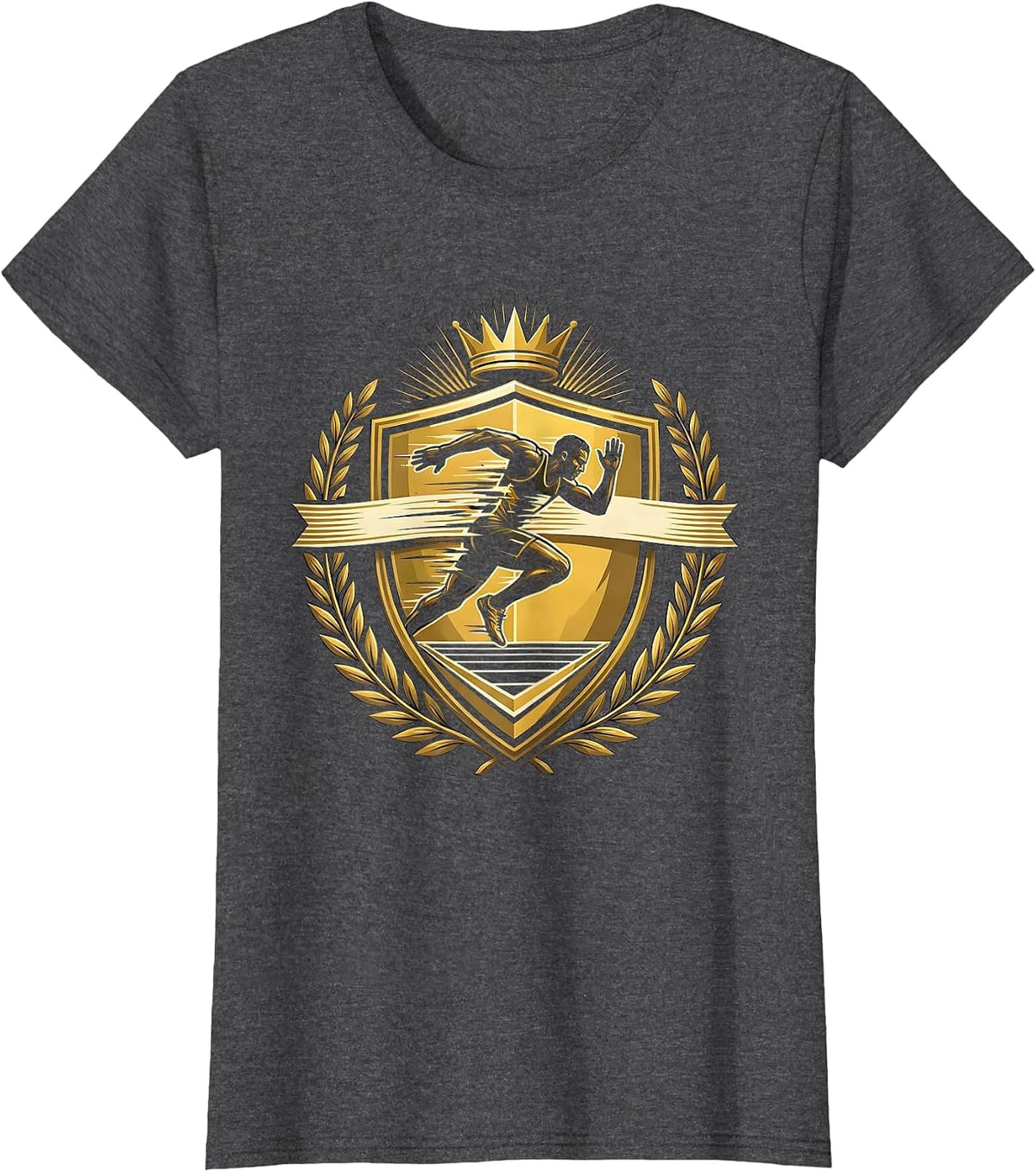 Women's Sprinter Finish Line Burst Running Graphic T-Shirt - Dark Heather Grey