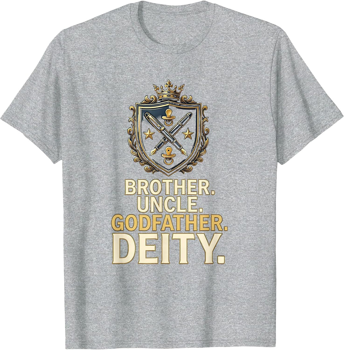 Men's Brother Uncle Godfather Deity Funny Family Pride Uncle Gift T-Shirt - Heather Grey