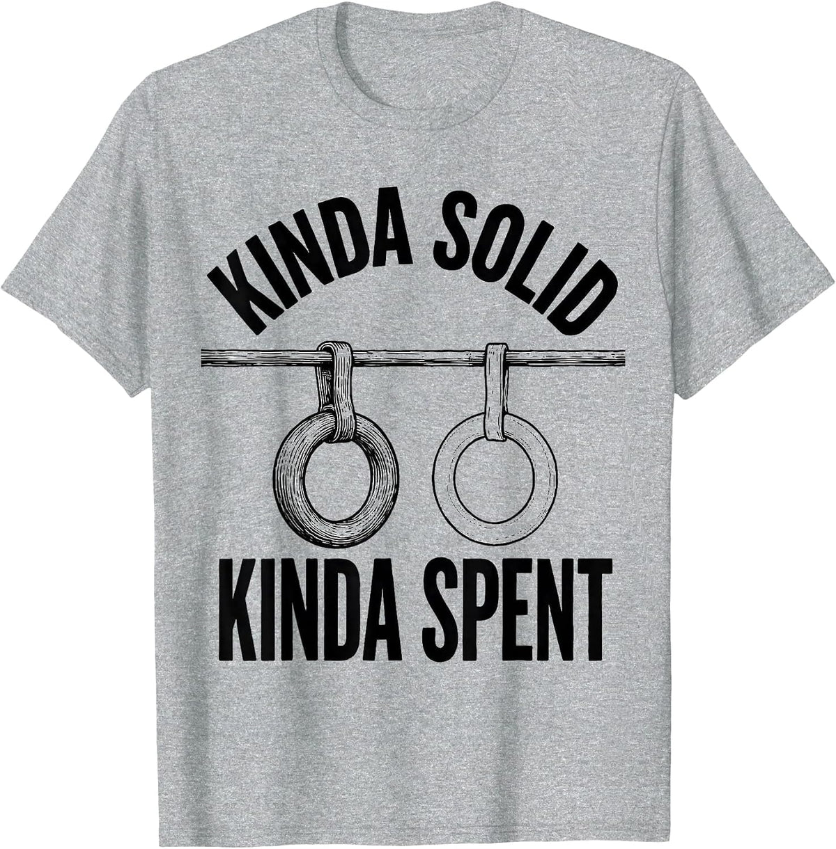 Men's Kinda Solid Kinda Spent Funny Gym Workout Weightlifting T-Shirt - Heather Grey