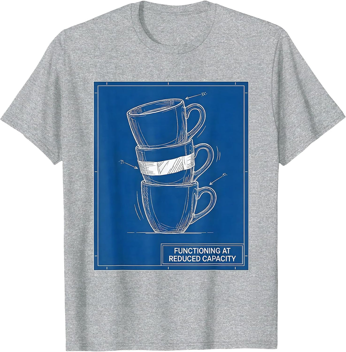 Men's Functioning At Reduced Capacity Sarcastic Mental Health T-Shirt - Heather Grey