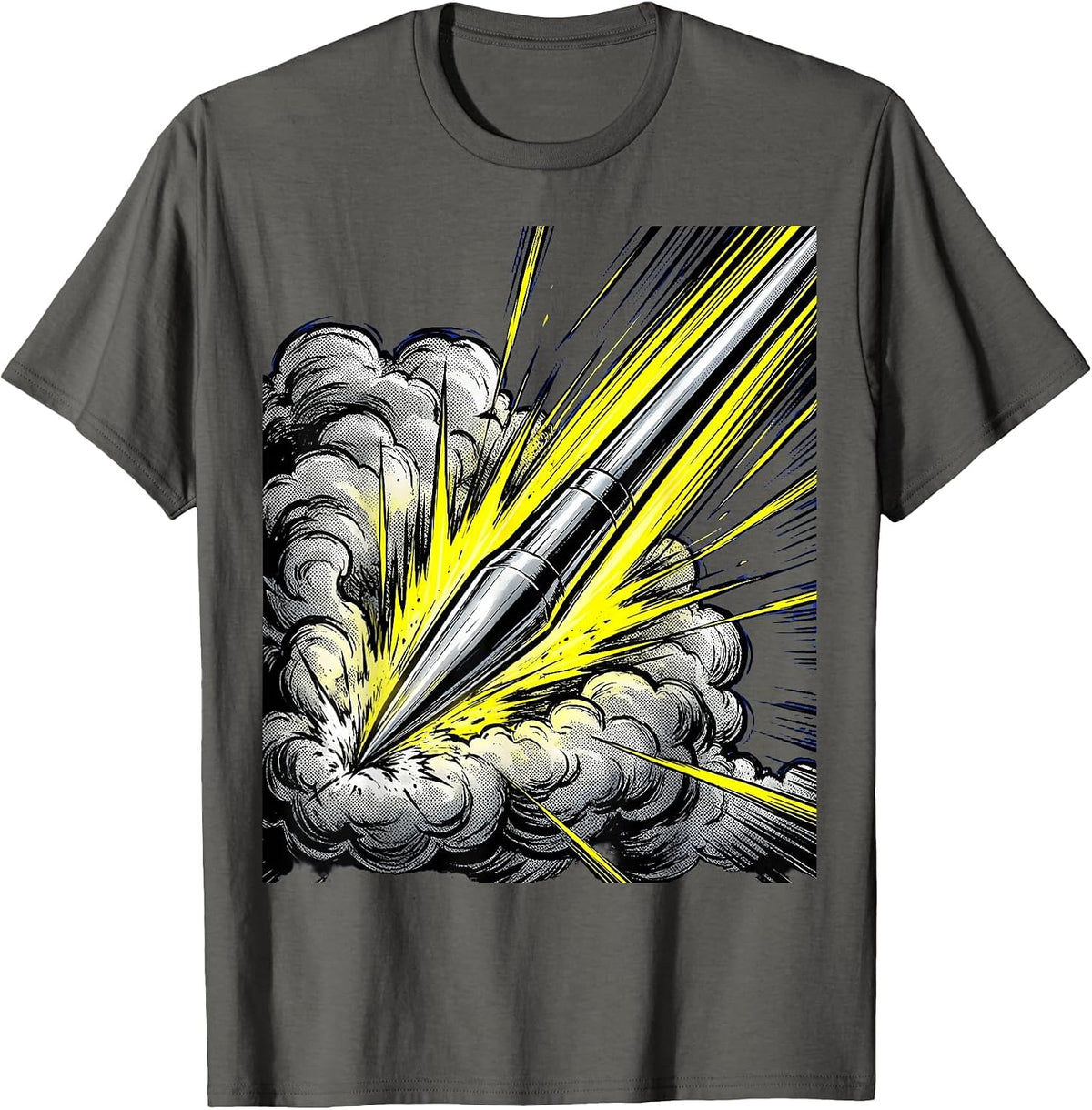 Men's Javelin Through Storm Clouds Sports Graphic T-Shirt - Asphalt Grey