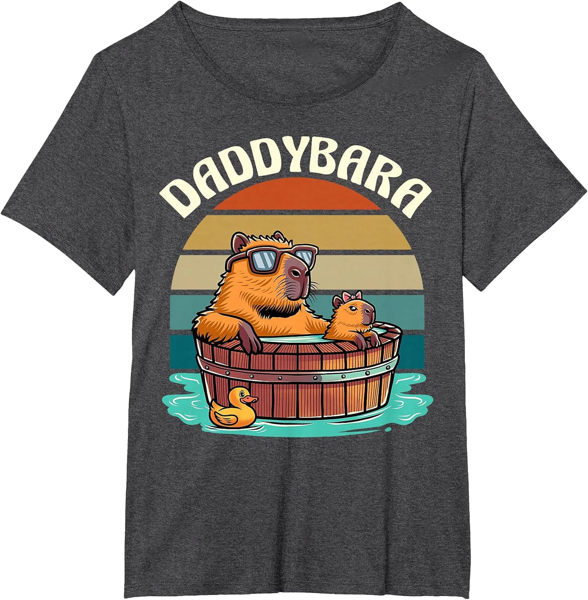 Daddybara Capybara Animal Owner Rodent Lover Capybaras T-Shirt - Dark Heather Grey