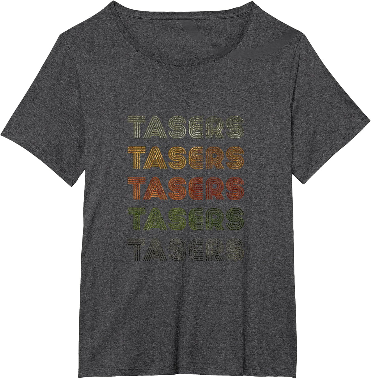 Love Heart Tasers Tee Grunge Vintage Style Black Tasers T-Shirt - Dark Heather Grey