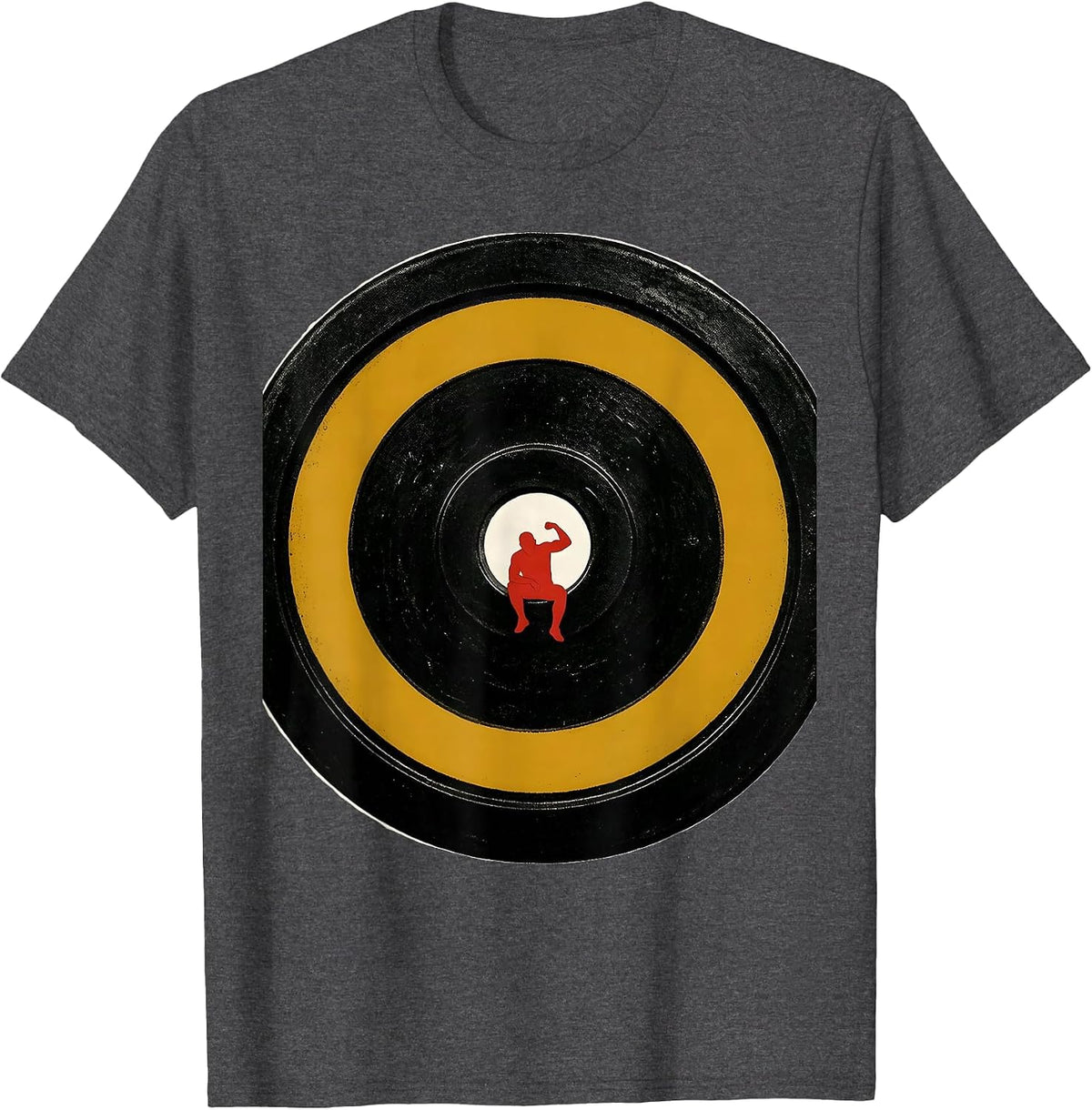 Men's Heavy Plate Lifter Funny Gym Workout Humor T-Shirt - Dark Heather Grey