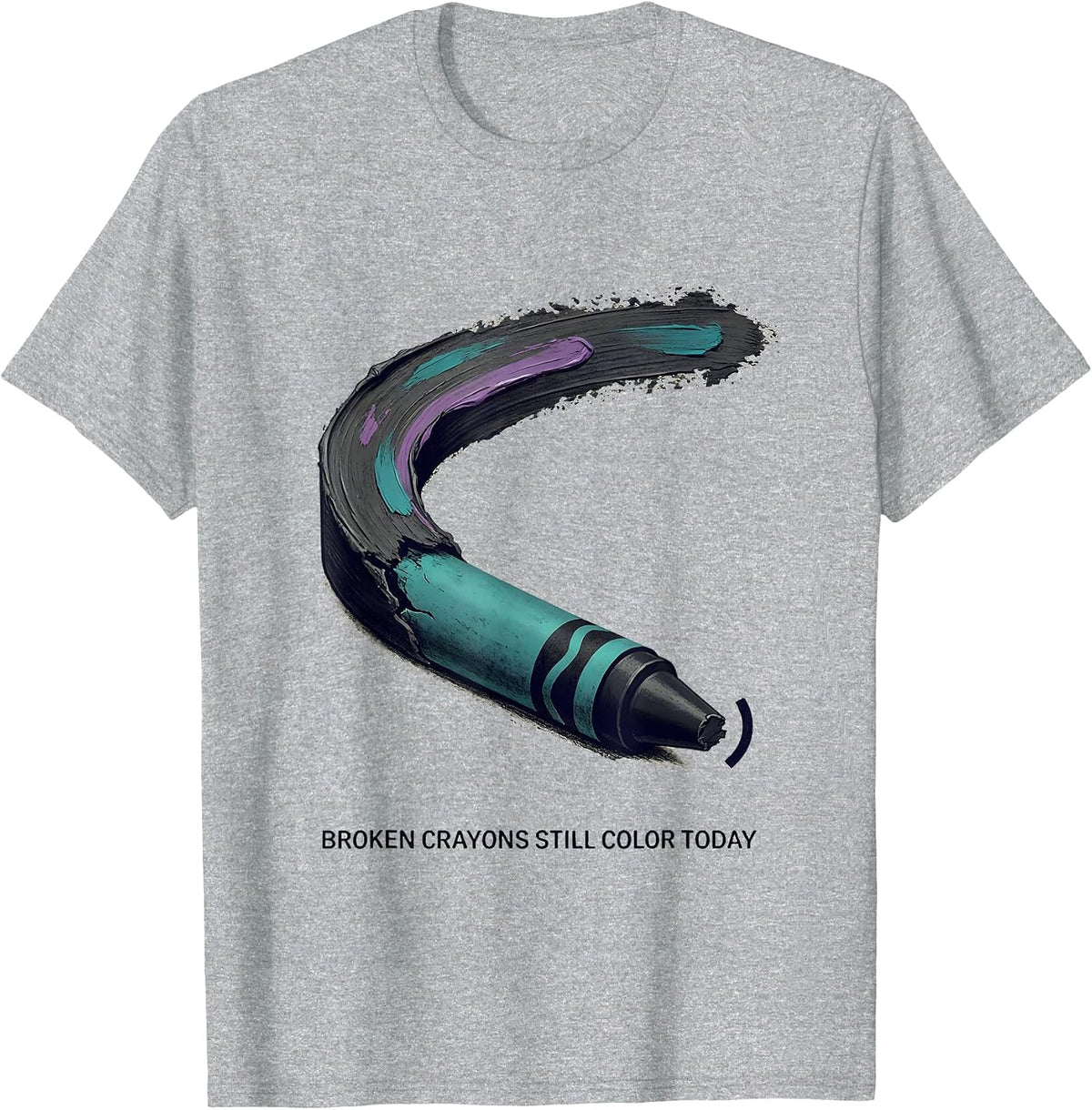 Men's Broken Crayons Still Color Today Mental Health Awareness T-Shirt - Heather Grey