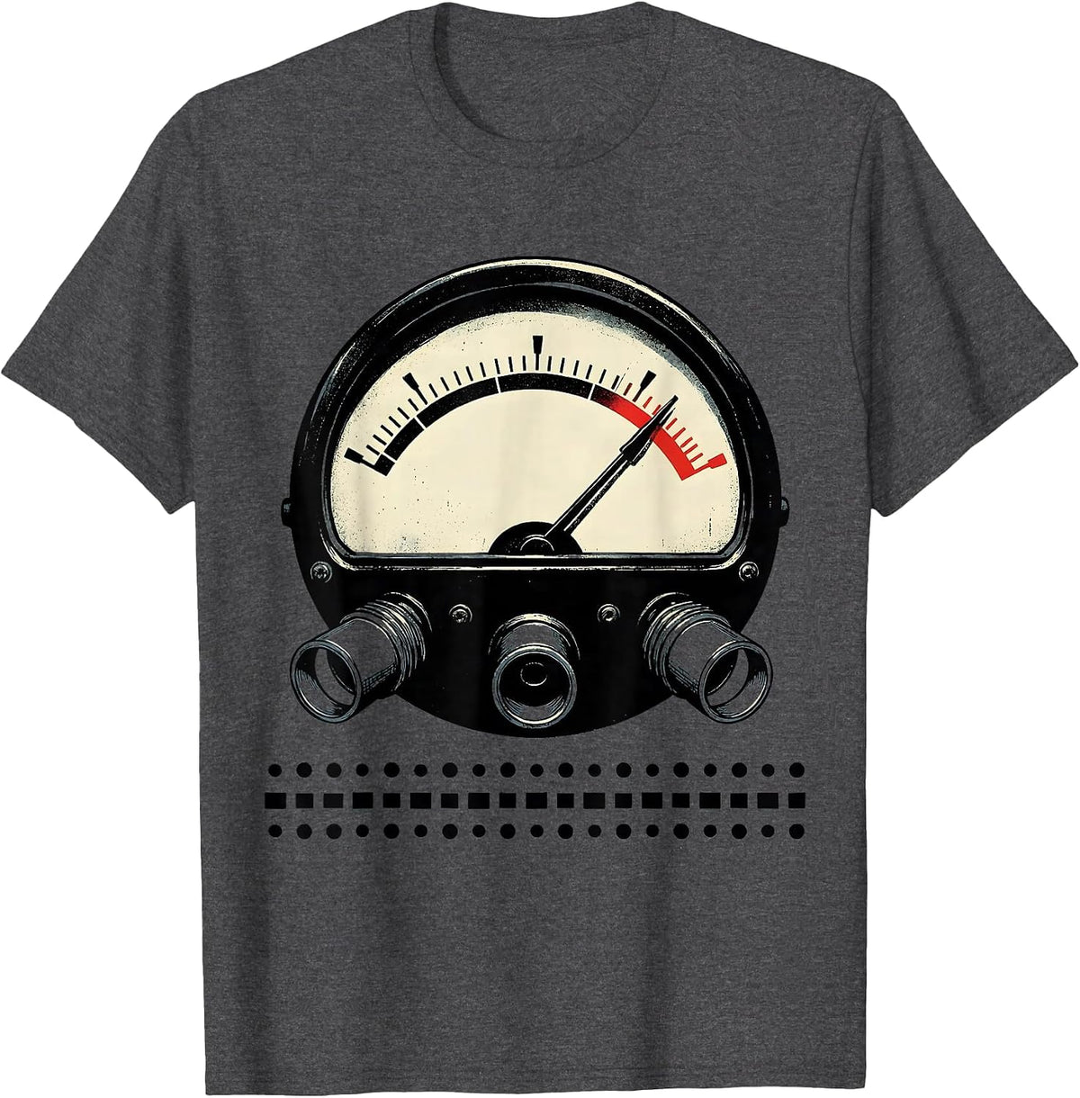 Men's Analog Meter Ham Radio Operator Hobbyist Humor T-Shirt - Dark Heather Grey