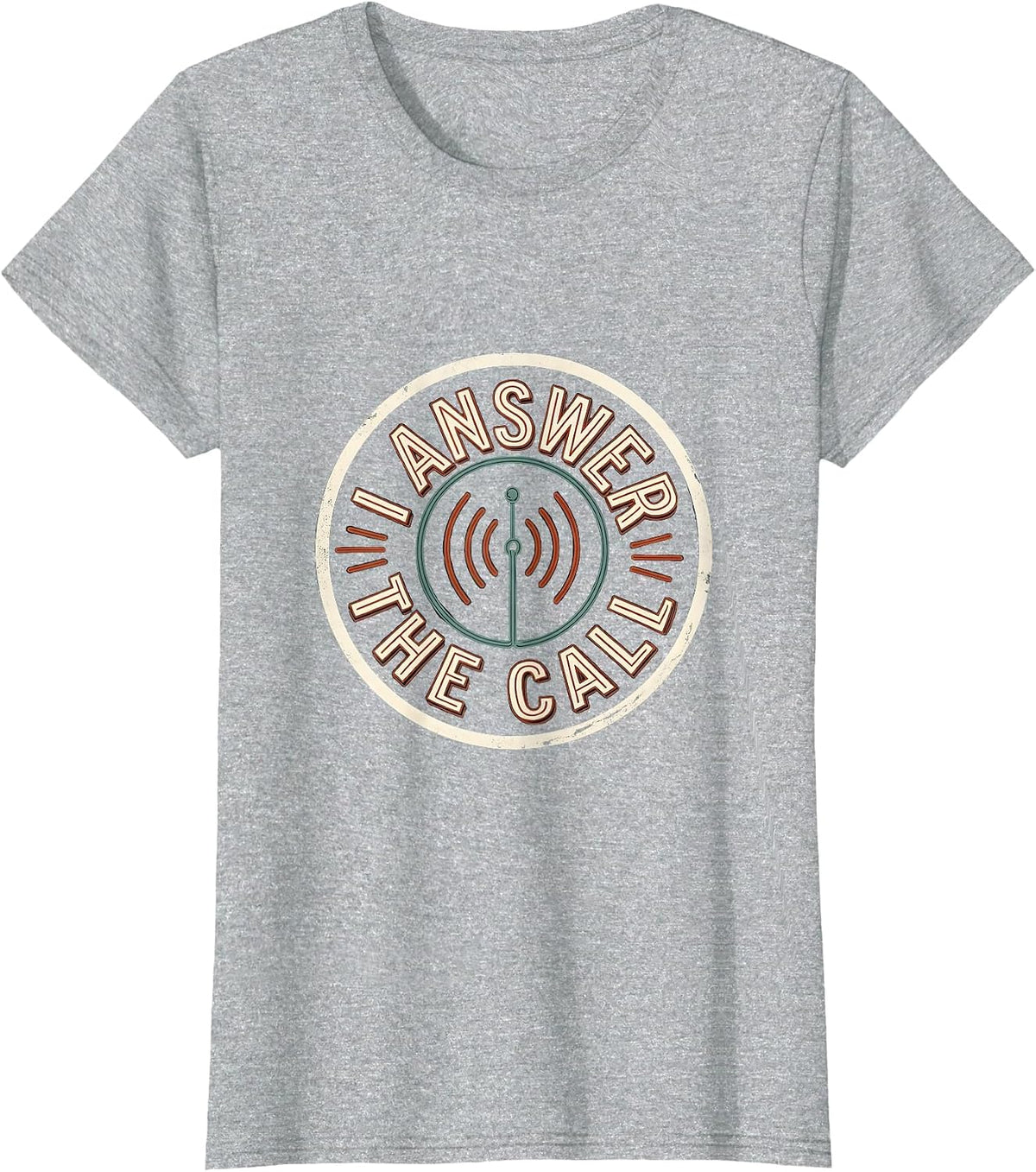 Women's I Answer The Call Funny Ham Radio Operator Hobby Humor T-Shirt - Heather Grey