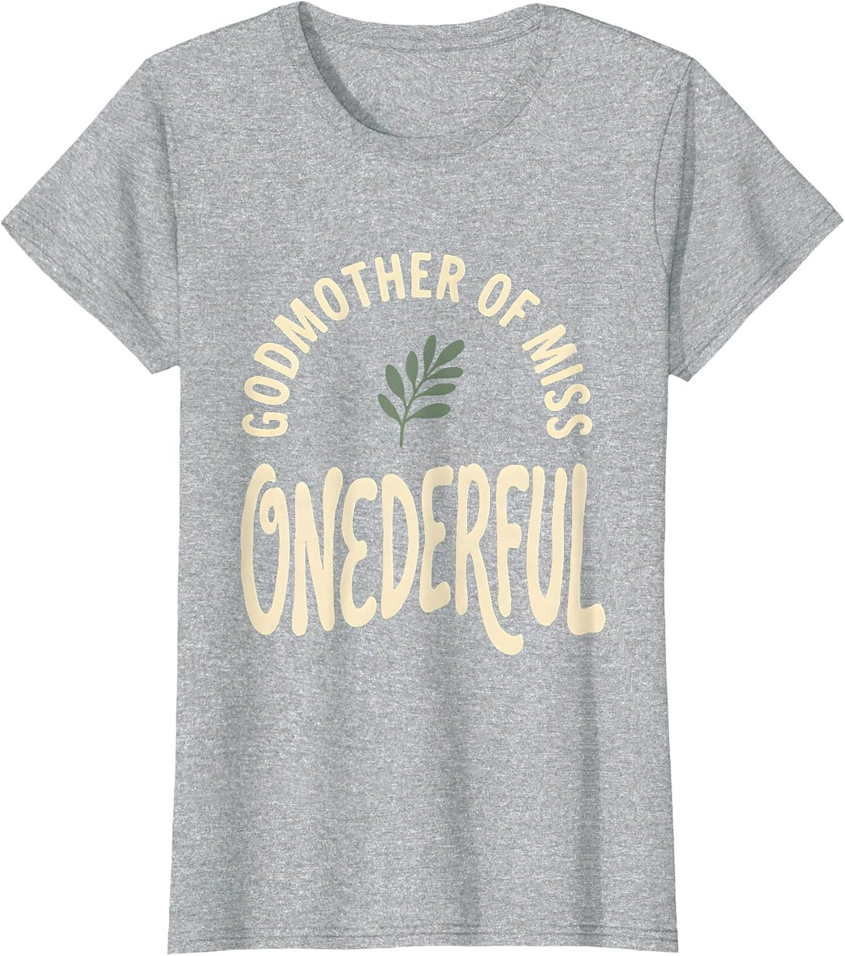 Godmother of Miss Onederful Boho First Birthday Matching T-Shirt - Heather Grey