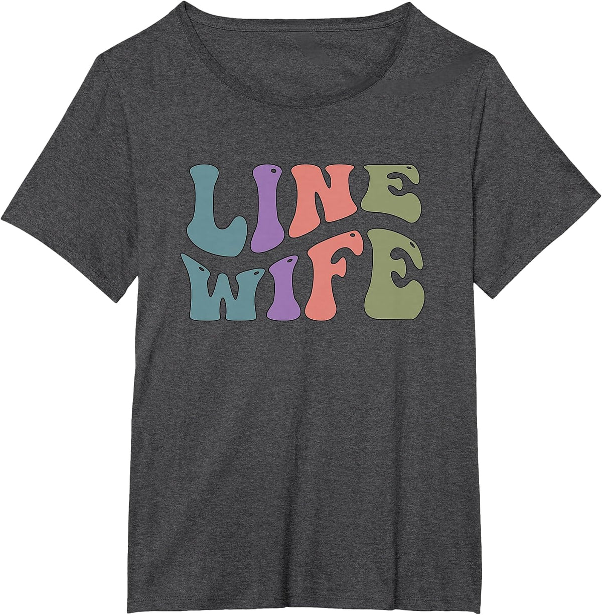Lineman Wife Retro Linewife Lineworker Line Wife Husband T-Shirt - Dark Heather Grey