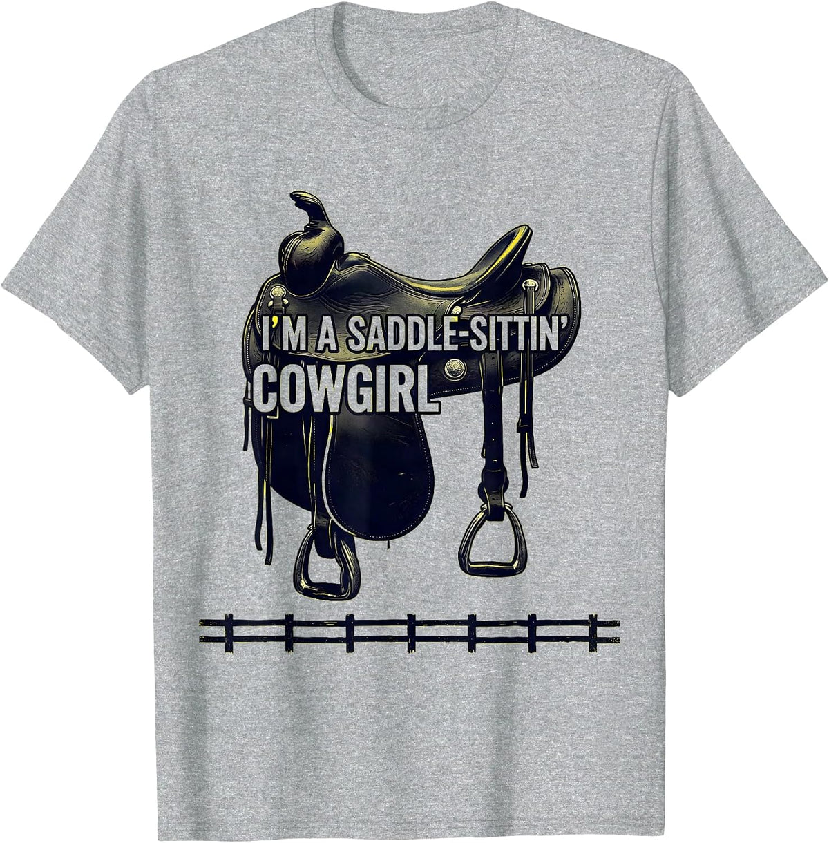 Men's I'm A Saddle-Sittin' Cowgirl Western Cowgirl Rodeo Pride T-Shirt - Heather Grey