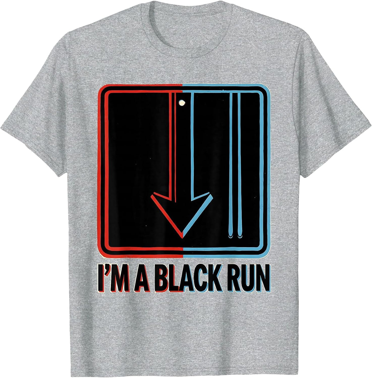 Men's I'm A Black Run Funny Ski Dad Winter Sports Gift T-Shirt - Heather Grey