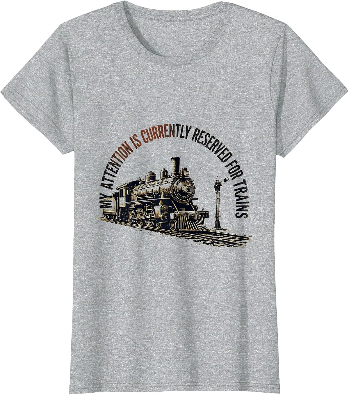 Women's My Attention Is Currently Reserved For Trains Vintage T-Shirt - Heather Grey
