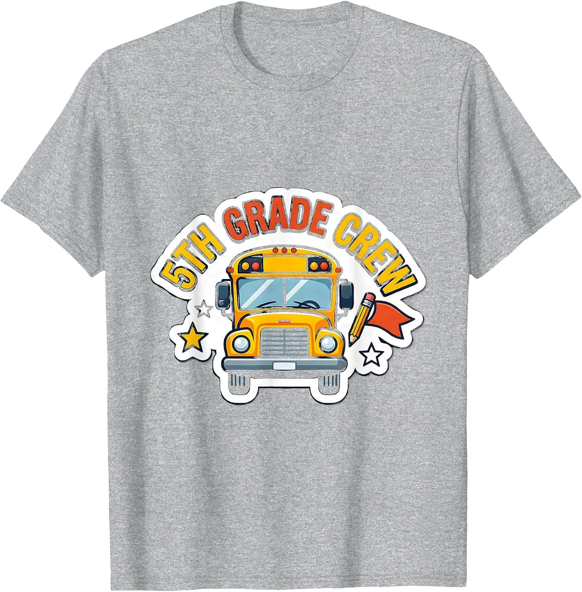 Men's 5th Grade Crew Teacher Team Back To School T-Shirt - Heather Grey
