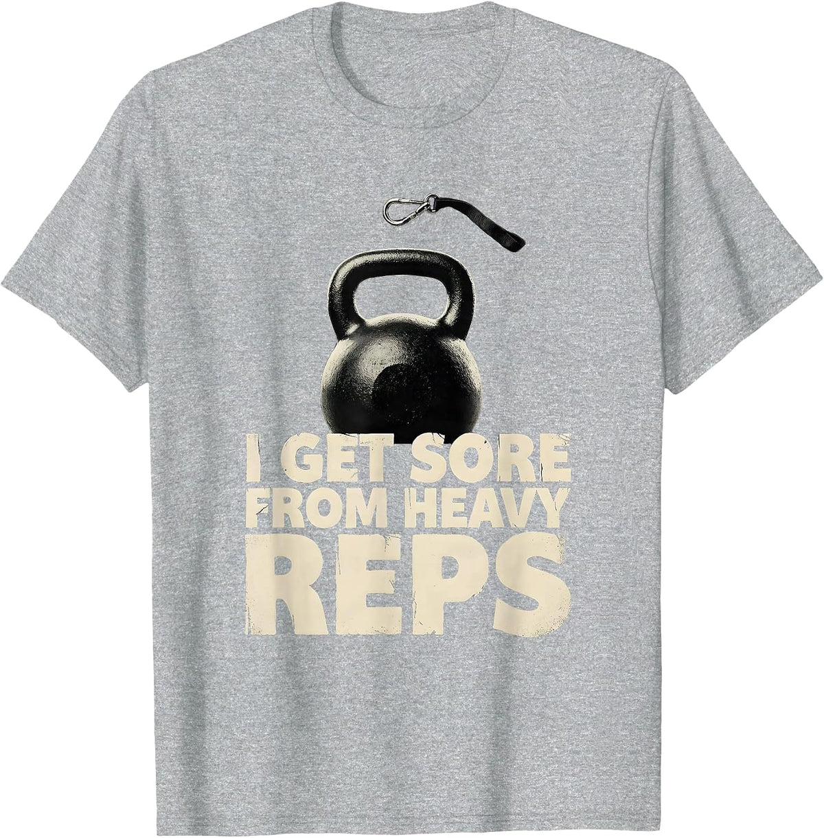 Men's I Get Sore From Heavy Reps Funny Gym Weightlifting Workout T-Shirt - Heather Grey