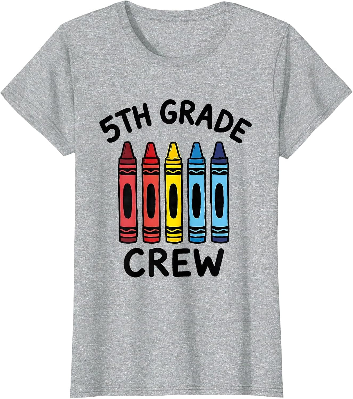 5th Grade Crew Funny Teacher Back To School Crew T-Shirt - Heather Grey