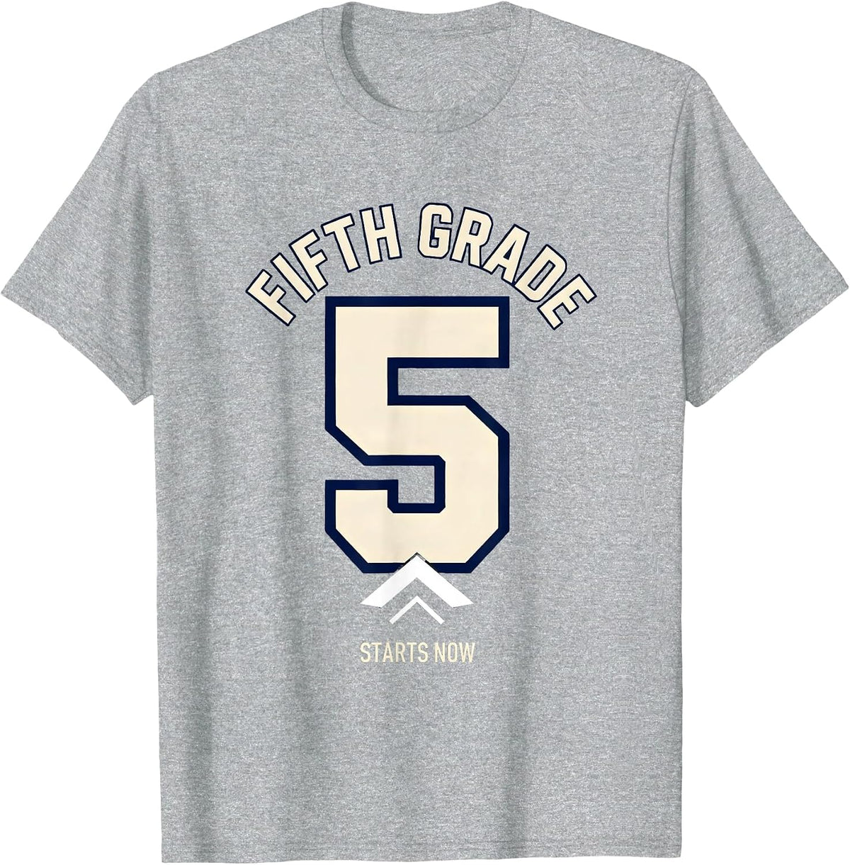 Men's Fifth Grade Starts Now Retro Teacher Back to School T-Shirt - Heather Grey