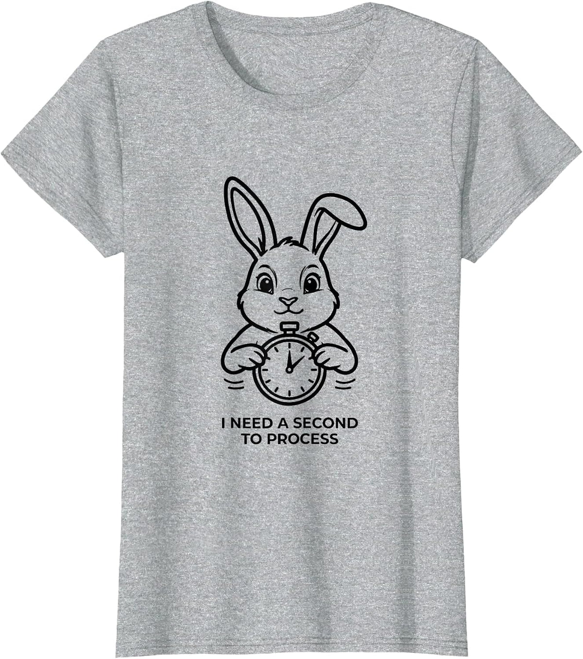 Women's I Need A Second To Process Funny Autism ADHD Awareness Gift T-Shirt - Heather Grey